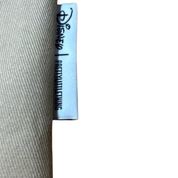 DISNEY x PRETTYLITTLETHING 100% Cotton Khaki Jacket / Vest Front Zip Cargo Sz 6 - Picture 7 of 9